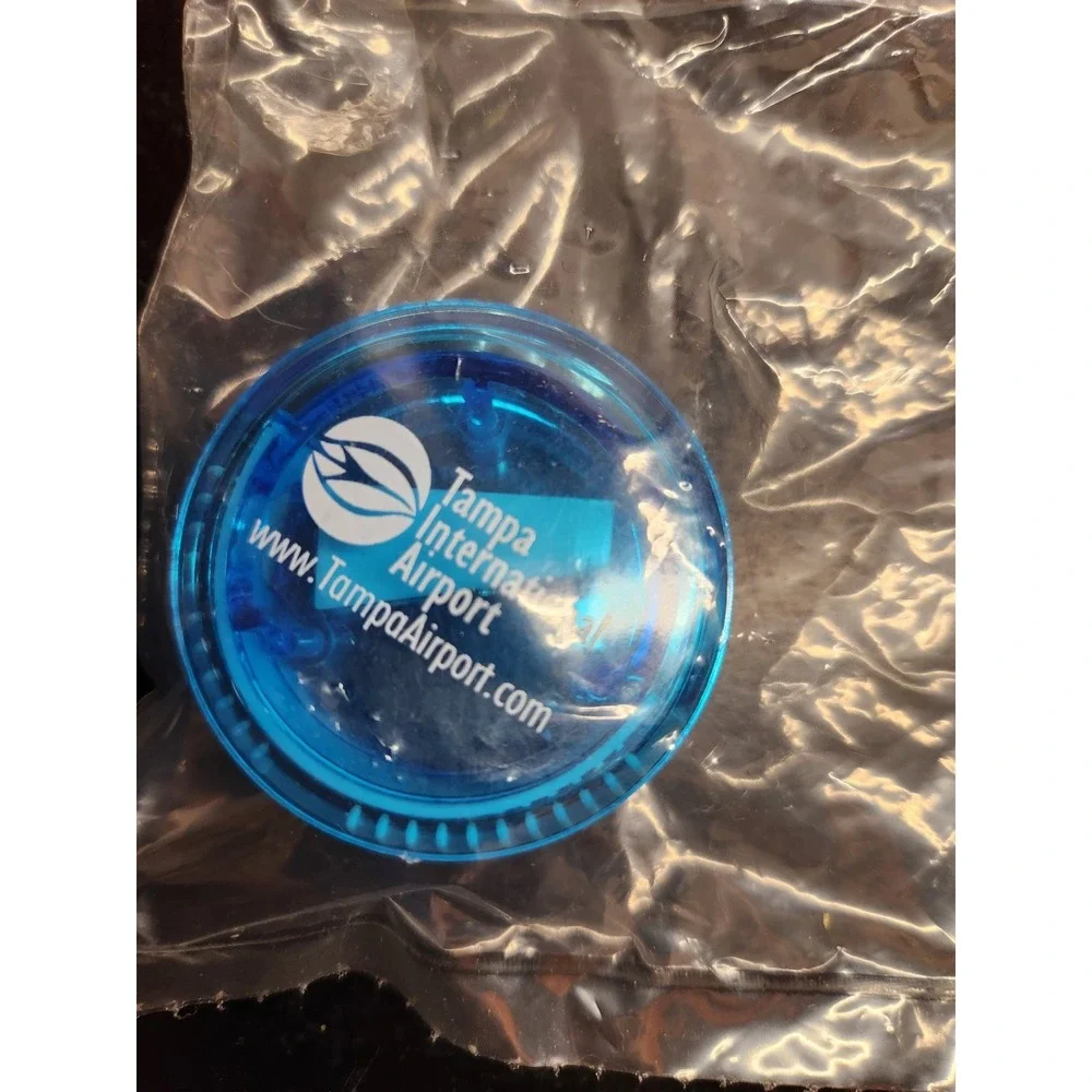 Tampa International Airport Blue Translucent Badge Reel Clip Souvenir 1.5in